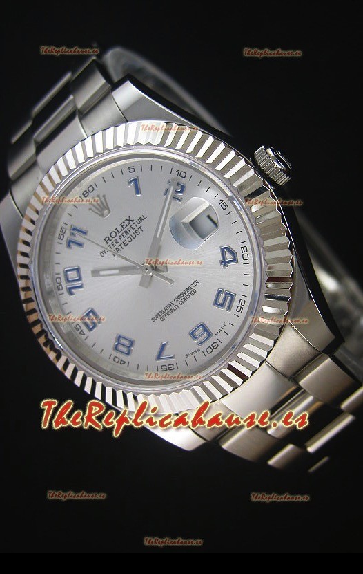 Rolex Datejust II 41MM Reloj Replica Suizo con Movimiento Cal.3136 Numerales en Numeros Arabigos