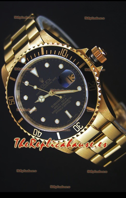 Rolex Submariner 16618 Reloj Replica 1:1 en Oro con Movimiento Suizo 3135