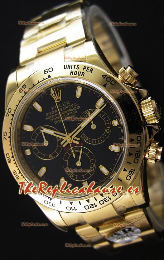 Rolex Cosmograph Daytona 116528 Movimiento Original Cal.4130 - Reloj de Acero 904L Mejorado y Actualizado Oro Amarillo