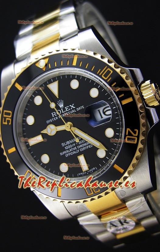 Rolex Submariner Date Ceramic Two Tone 116613 - Replica a Espejo 1:1 - Reloj Ultimate de Acero 904L