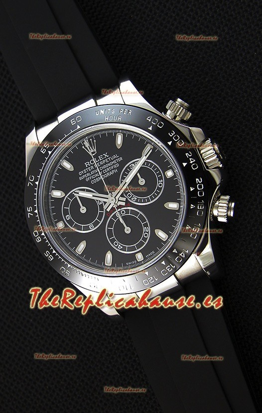 Rolex Cosmograph Daytona Dial Negro Movimiento Original Cal.4130 - Reloj de Acero 904L