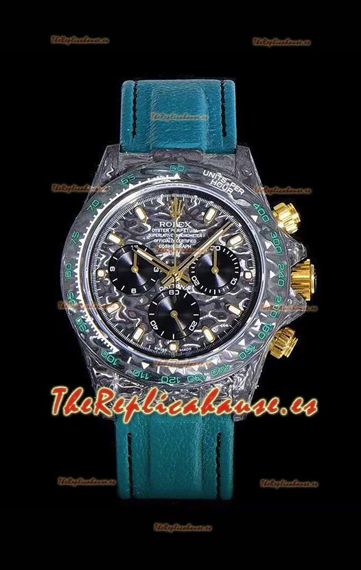 Rolex Daytona DIW Caja de Carbono Forjado, Reloj Réplica a Espejo 1:1 Dial de Carbono Negro