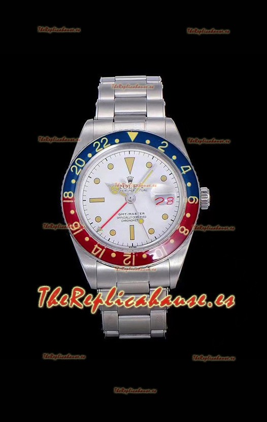 Rolex GMT Master Vintage Edition Reloj Réplica Suizo en Dial Blanco