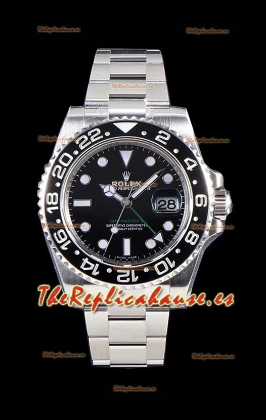 Rolex GMT Master II 116710LN Bisel de Cerámica Movimiento Cal. 3186 Réplica Suiza - Reloj de Acero 904L Ultimate