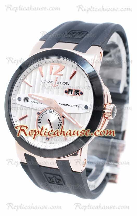 Ulysse Nardin Executive Dual Time Rose Gold Black Reloj