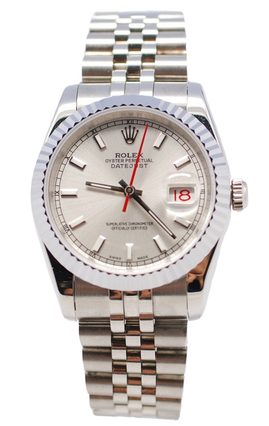 Rolex Replica Datejust Reloj Suizo con Esfera Gris Osucro - 36MM