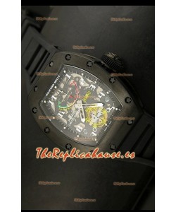 Richard Mille RM002 Power Reserve Tourbillon Reloj Réplica Suiza caja con recubrimiento en PVD 