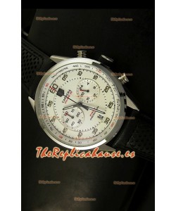 Tag Heuer Carrera Calibre 36 Flyback Reloj Réplica, Dial Blanco - Movimiento de Cuarzo