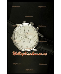IWC Portuguese Reloj Réplica Suiza cronógrafo en Acero, edición réplica, escala 1:1