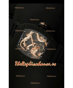 Richard Mille RM057 Tourbillon Jackie Chan Reloj Réplica Suiza caja con recubrimiento en PVD
