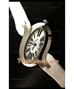 Delices De Cartier Reloj Réplica para Señoras en Piel Blanca