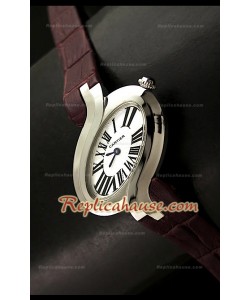 Delices De Cartier Réplica Reloj Señoras con Correa Marrón