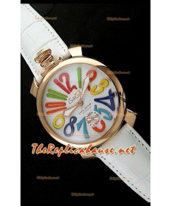 GaGa Milano Reloj Manual con Carcasa de Oro Rosa - 48MM