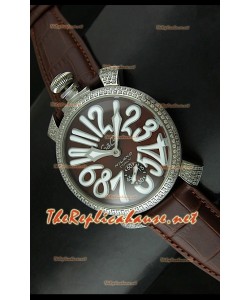 Reloj japonés GaGa Milano Manuale con esfera marrón