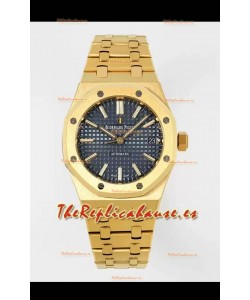 Audemars Piguet Royal Oak 37MM Dial Azul Reloj Oro Amarillo en Movimiento 3120 - Reloj Réplica a Espejo 1:1
