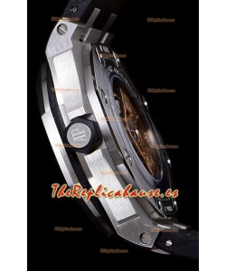Audemars Piguet Royal Oak Reloj Réplica Suizo de Buzo Dial Negro de Acero 904L 1:1 Movimiento 3120 
