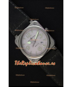 Bell & Ross BR03-92 Horolum Reloj Réplica Suizo a Espejo 1:1 Dial Gris Correa de Piel