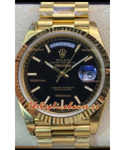 Rolex Day Date Presidential Reloj Oro Amarillo 18K 36MM - Dial Negro Calidad a Espejo 1:1