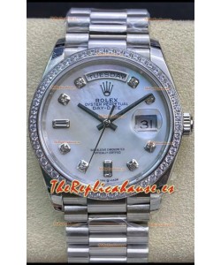 Rolex Day Date Presidential Acero 904L 36MM - Dial Blanco Perla Reloj Calidad Espejo 1:1