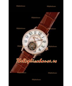 Jaeger LeCoultre RENDEZ-VOUZ Tourbillon Reloj Réplica Suizo calidad Espejo 1:1 en Caja de Oro Rosado