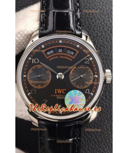IWC Portuguese Reloj Réplica Suizo a Espejo 1:1 Dial Marrón Caja de Acero