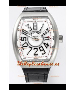 Franck Muller Vanguard Crazy Hours Caja Acero Inoxidable - Dial Blanco Reloj Réplica Suizo