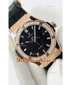 Hublot Classic Fusion Oro Rosado Dial Negro Reloj Réplica Suizo Calidad Espejo 1:1