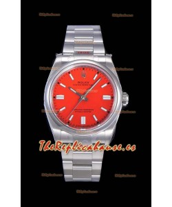 Rolex Oyster Perpetual REF#124300 41MM Movimiento Cal.3230 Réplica Suizo Dial Rojo Acero 904L Reloj Réplica a Espejo 1:1