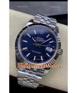 Rolex Datejust Movimiento Cal.3235 Reloj Réplica a Espejo 1:1 Acero 904L 41MM - Dial Azul con Motivo Estriado