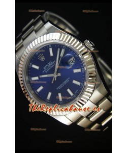 Rolex Datejust Japanese Replica Watch - Dial Azul in 41MM with Oyster Strap