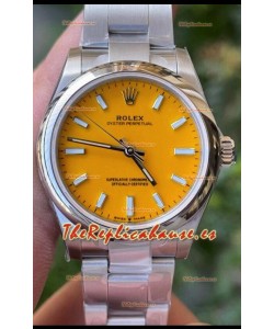 Rolex Oyster Perpetual REF#277200 31MM Movimiento y Réplica Suizo Dial Amarillo Acero 904L Reloj Réplica Espejo 1:1