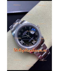 Rolex Datejust 36MM Reloj Réplica Suizo a Espejo 1:1 Dial Negro 904L