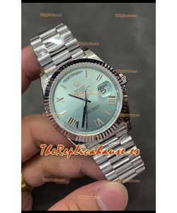 Rolex Day Date Presidential Acero Inoxidable Azul ICE Dial Reloj 40MM - Calidad Espejo 1:1