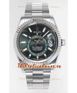 Rolex Sky-Dweller REF #m336934 Dial Verde Reloj Caja Acero 904L - Super Clone Watch