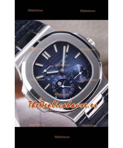 Patek Philippe Nautilus 5712/1A Reloj Réplica Suizo en calida Espejo 1:1 Dial Azul Leather Strap