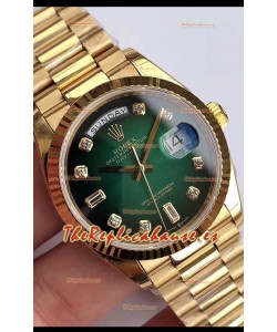 Rolex Day Date 128238 Presidential Reloj Oro Amarillo 18K 36MM - Dial Verde Calidad a Espejo 1:1
