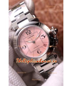 Pasha De Cartier Reloj Réplica Suizo Automático Calidad Espejo 1:1 32MM - Pink Dial