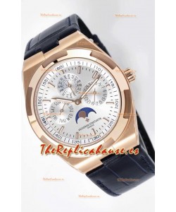 Vacheron Constantin Overseas Perpetual Calendar Ultra-Fino Reloj Réplica Dial Acero Caja Oro Rosado