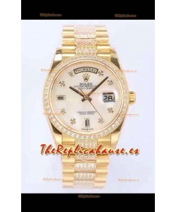 Rolex Day Date Presidential Reloj Oro Amarillo 18K 36MM - Dial Blanco Calidad a Espejo 1:1