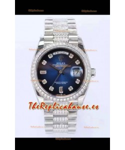 Rolex Day Date Presidential Acero 904L 36MM - Dial Azul Calidad a Espejo 1:1