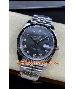 Rolex Datejust 126334 41MM ETA 3235 Swiss Reloj Réplica a Espejo 1:1 en Acero 904L Dial Gris Oscuro
