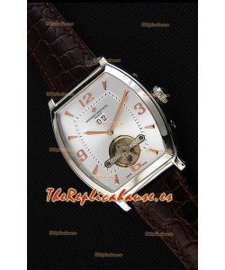 Vacheron Constantin Malte Reloj Réplica Japonés Tourbillon Dial en Acero color Blanco