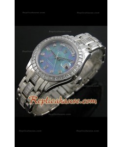 Rolex Daydate Reproducción Reloj Suizo con Esfera Perla Multicolor