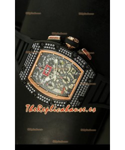 Richard Mille Edición Felipe Massa, Reloj Réplica Suiza en Caja de Oro Rosado/PVD
