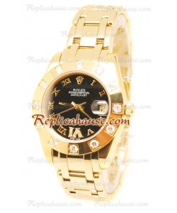 Datejust Rolex Reloj Japonés en Oro Amarillo y Dial Negro - 36MM