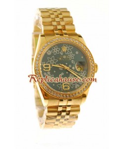Rolex Suizo Réplica estampado floreado 2011 Edición Datejust Reloj