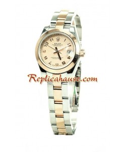 Rolex Réplica Datejust Reloj para Dama - Oro Rosa
