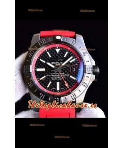 Breitling Chronometre GMT Reloj Réplica Suizo a Esepejo 1:1 con Dial de Carbono y Correa de Goma