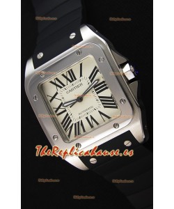 Cartier Santos De Cartier Reloj Réplica a Espejo 1:1 39MM Correa de Goma