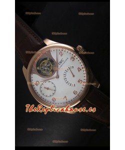 IWC Portugieser Tourbillon Reloj de Oro Rosado en Dial Blanco